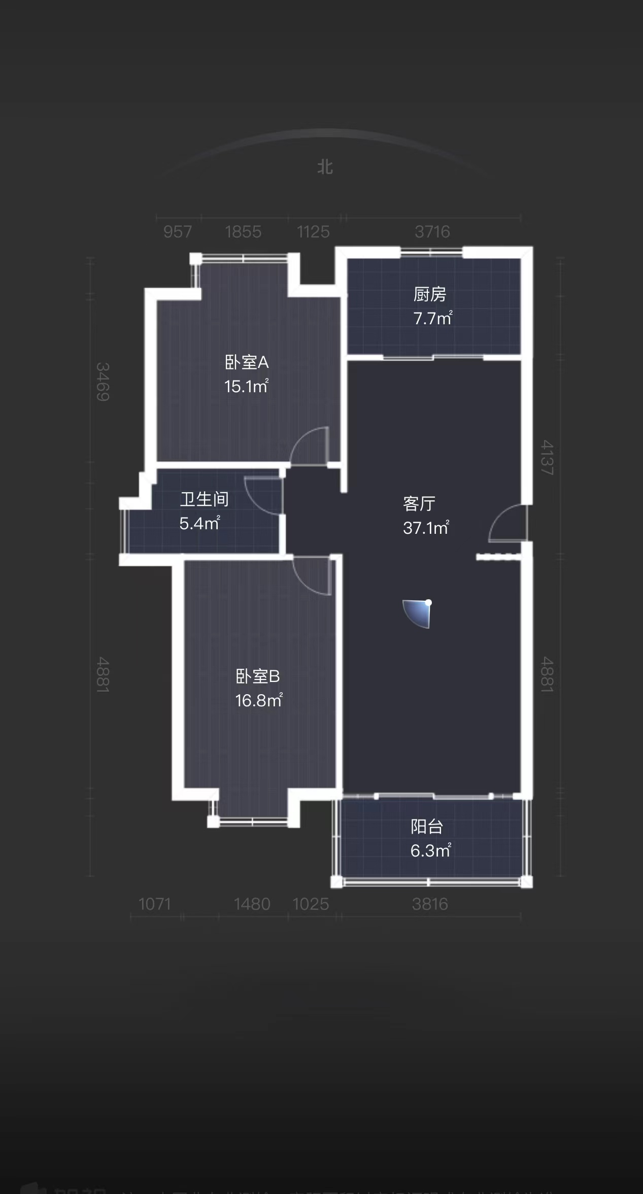 名人世家 2室2厅1卫 106.00m&sup2;