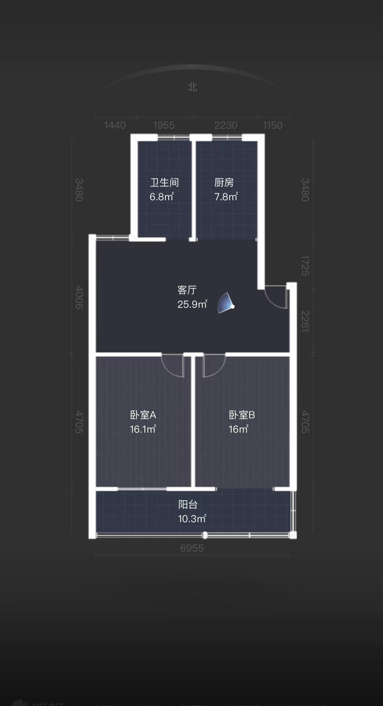 百家花苑 2室2厅1卫 100m&sup2;