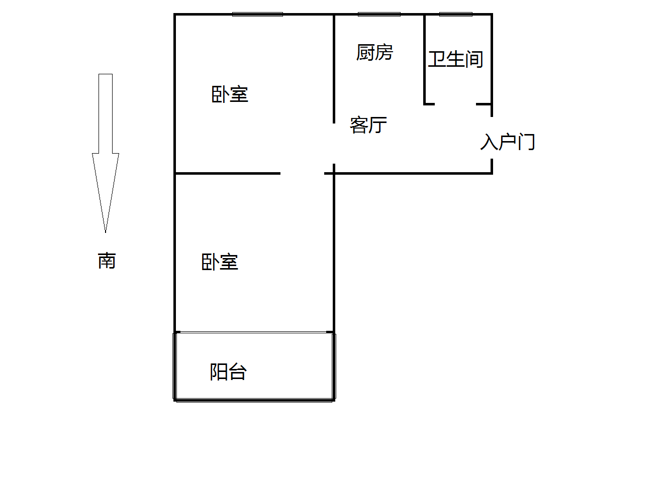 新胜新村 2室1厅1卫 55.00m&sup2;