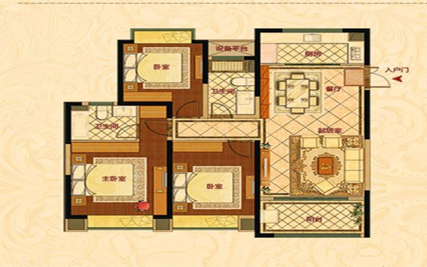 南通碧桂园翡翠华府 3室2厅2卫 125m&sup2;