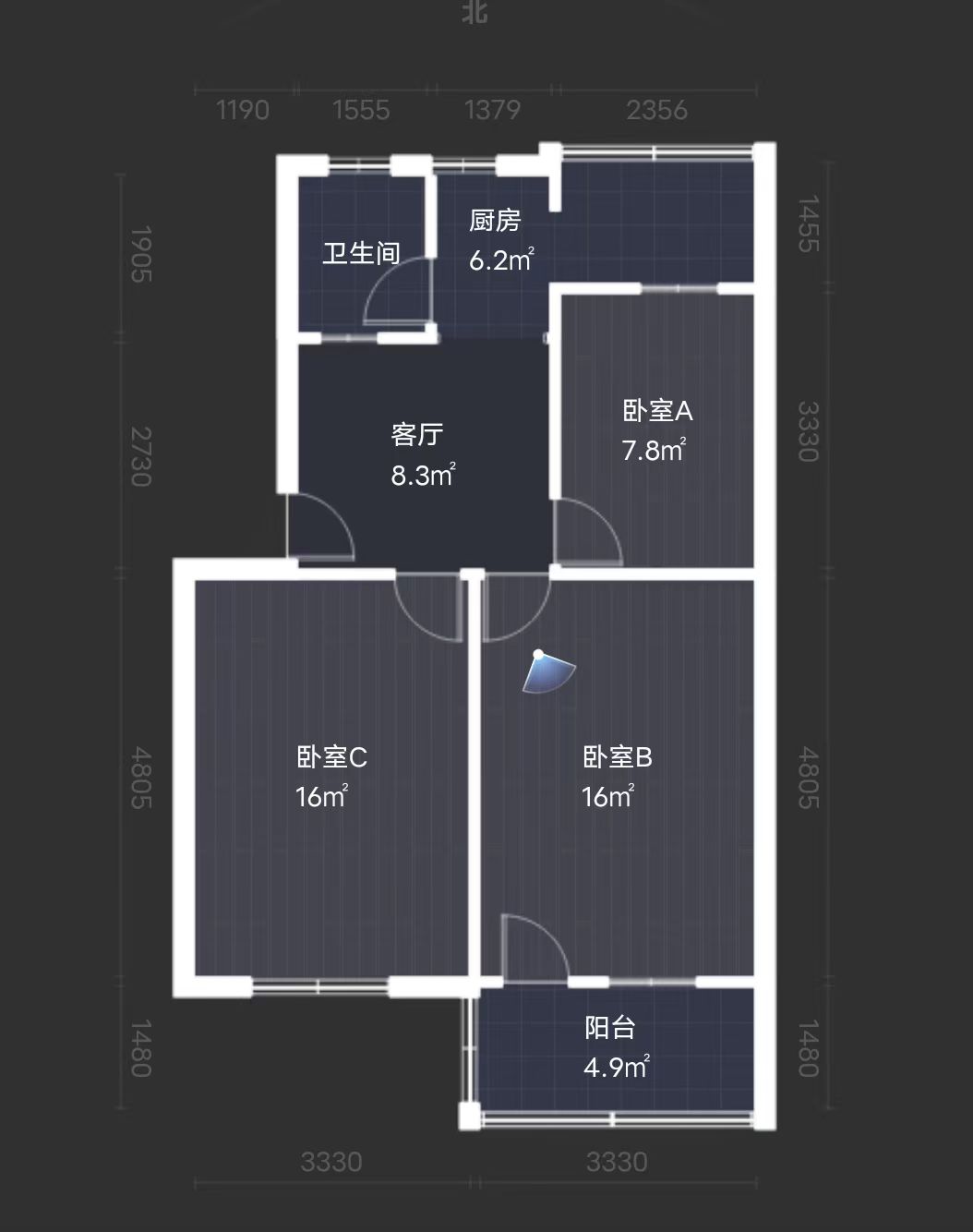 师范桥新村 2室2厅1卫 74m&sup2;