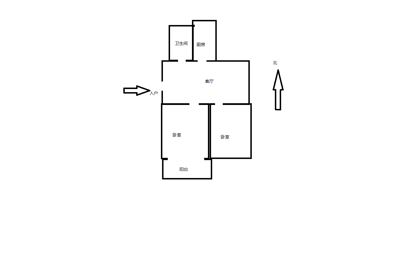 晨苑 2室1厅1卫 71m&sup2;