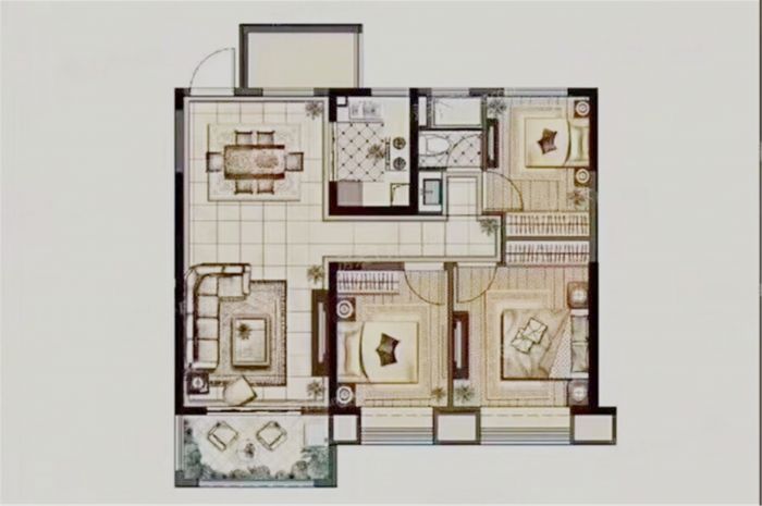 南通雅居乐花园 3室2厅1卫 99m&sup2;