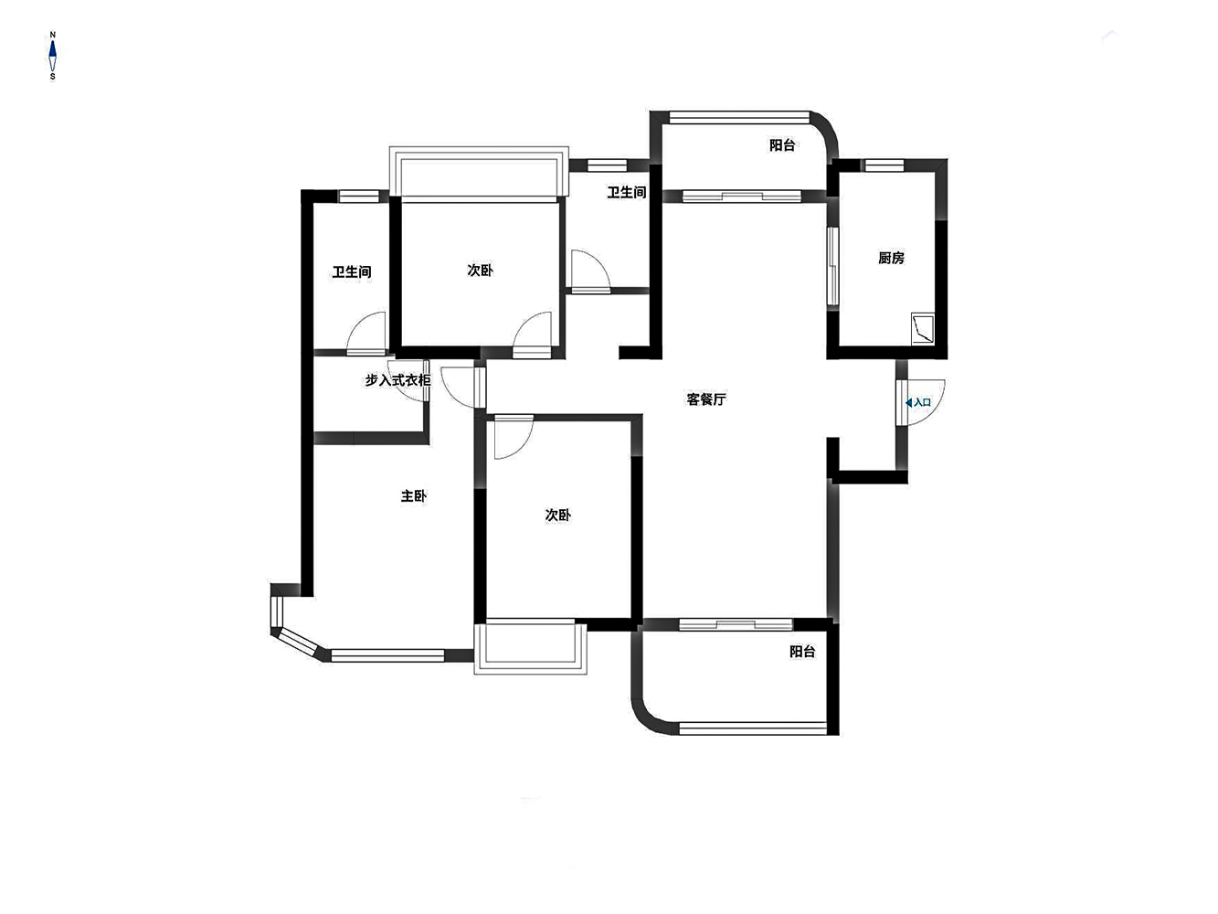 碧桂园天玺湾 4室2厅2卫 142.00m&sup2;