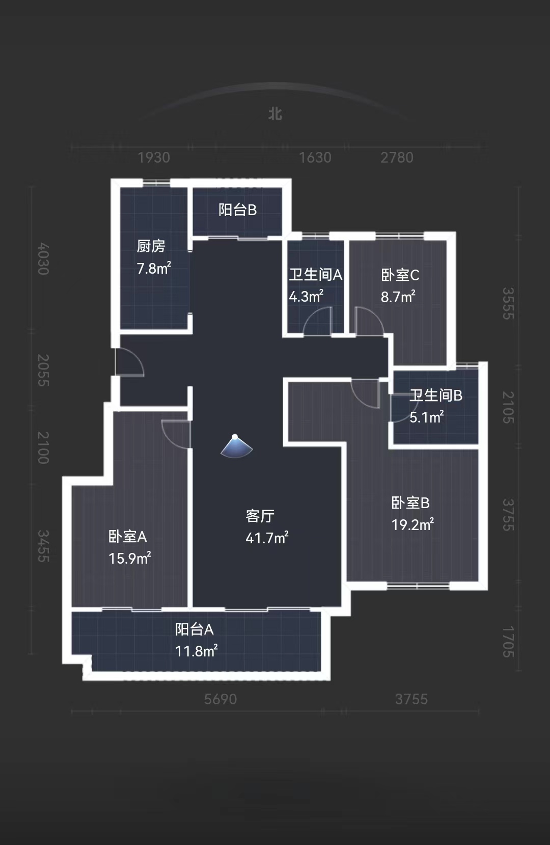 华强国际公馆 3室2厅2卫 142m&sup2;