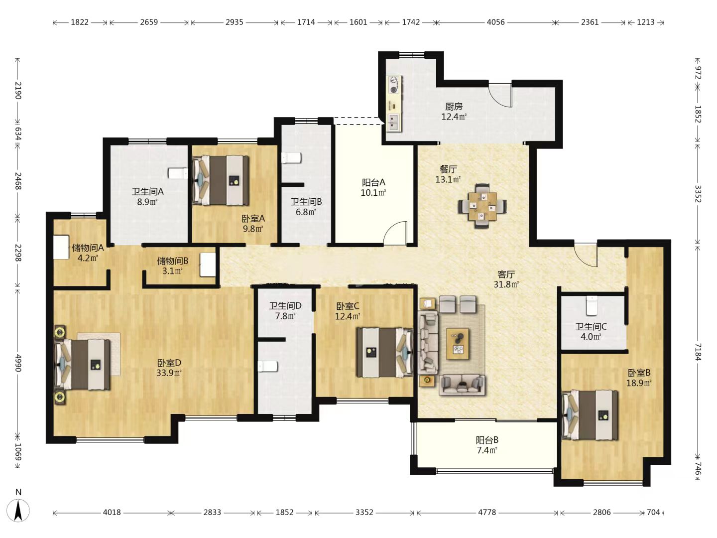 御景華庭 4室2厅4卫 252m&sup2;