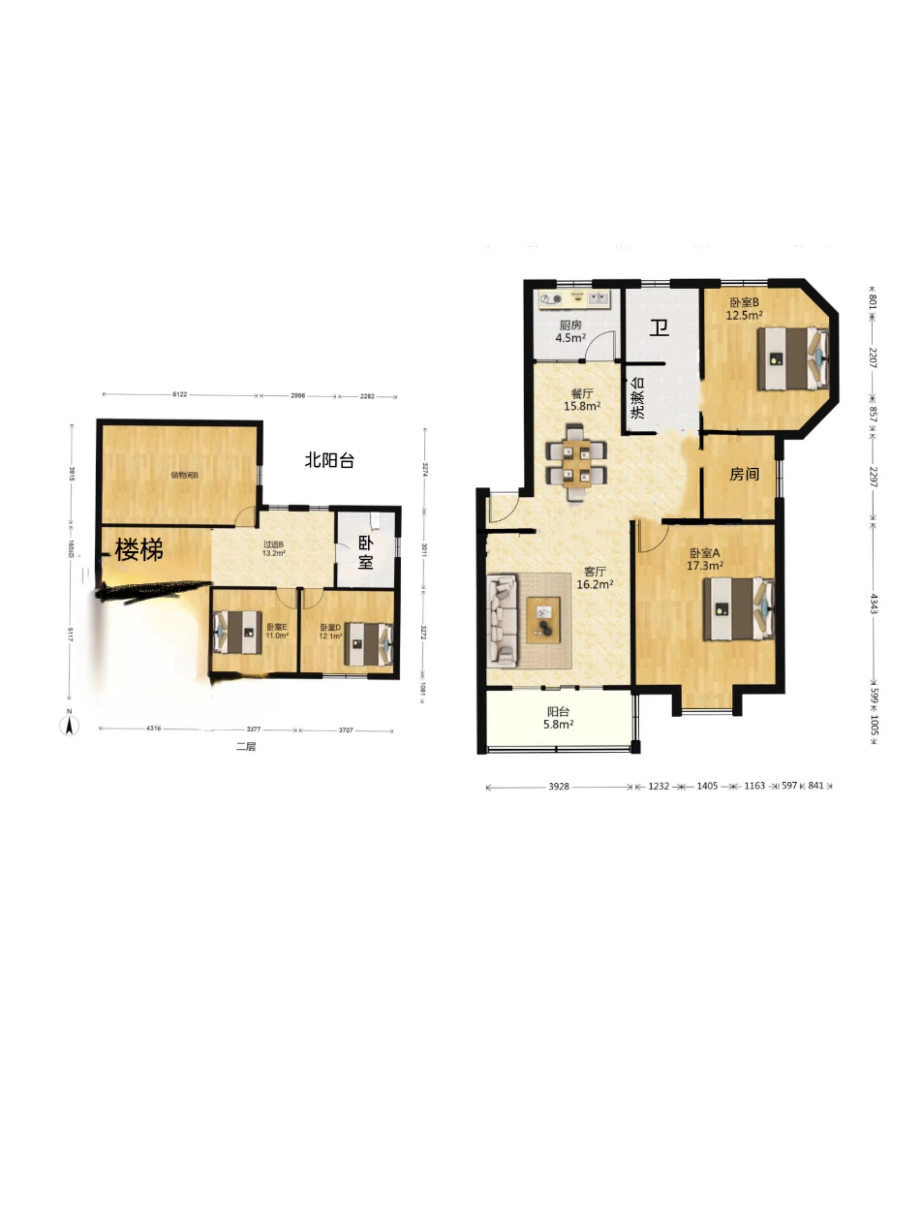 海港新村 5室2厅1卫 110.00m&sup2;
