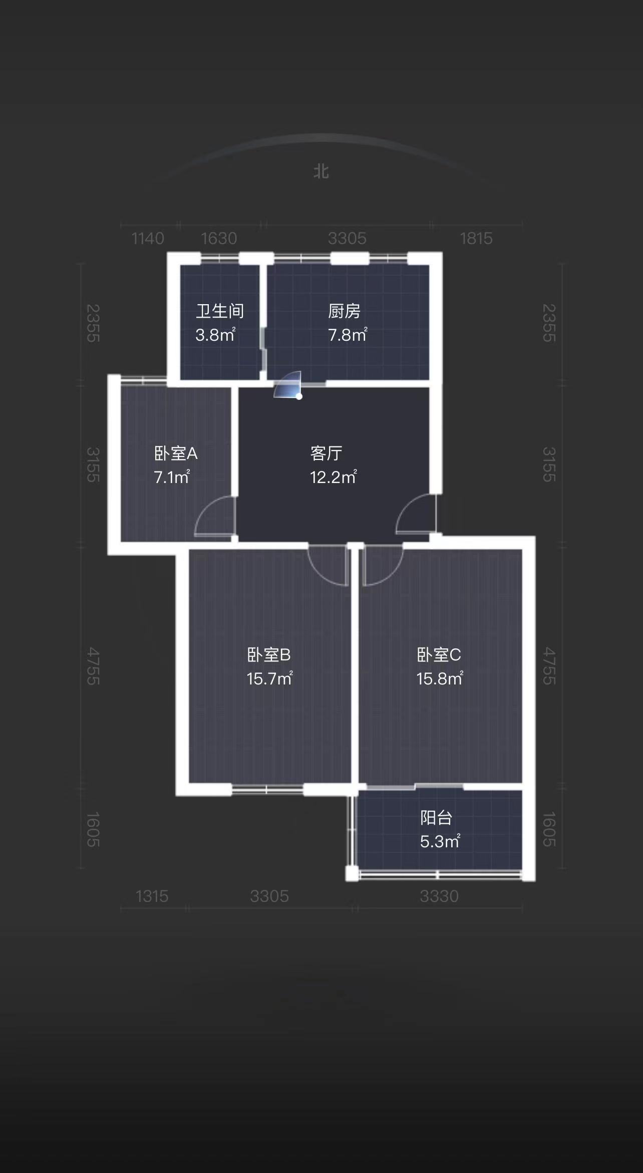 八角亭东一区 3室1厅1卫 81m&sup2;