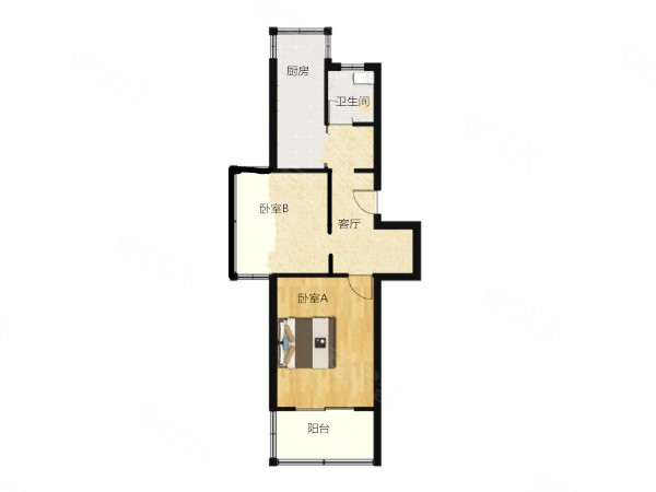 源兴花苑南区 2室1厅1卫 70m&sup2;