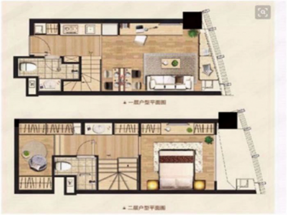 中南世纪城北区 2室1厅1卫 47.5m&sup2;