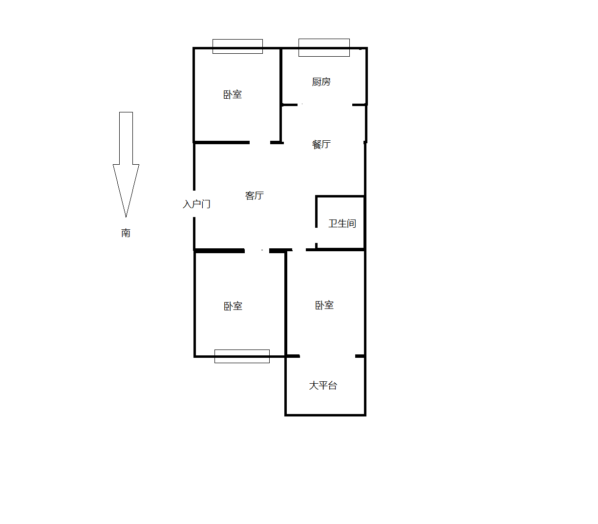 锦峰大厦 3室1厅1卫 125m&sup2;