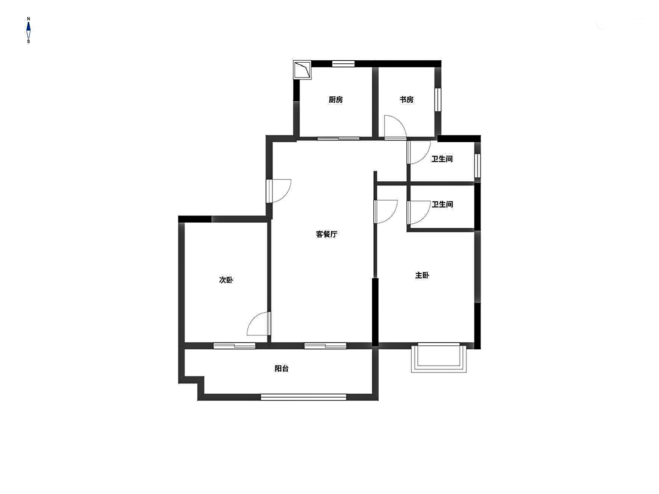 卓越万科新都会 3室2厅2卫 121.24m&sup2;
