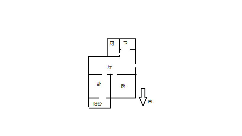 虹桥南村 2室1厅1卫 64m&sup2;