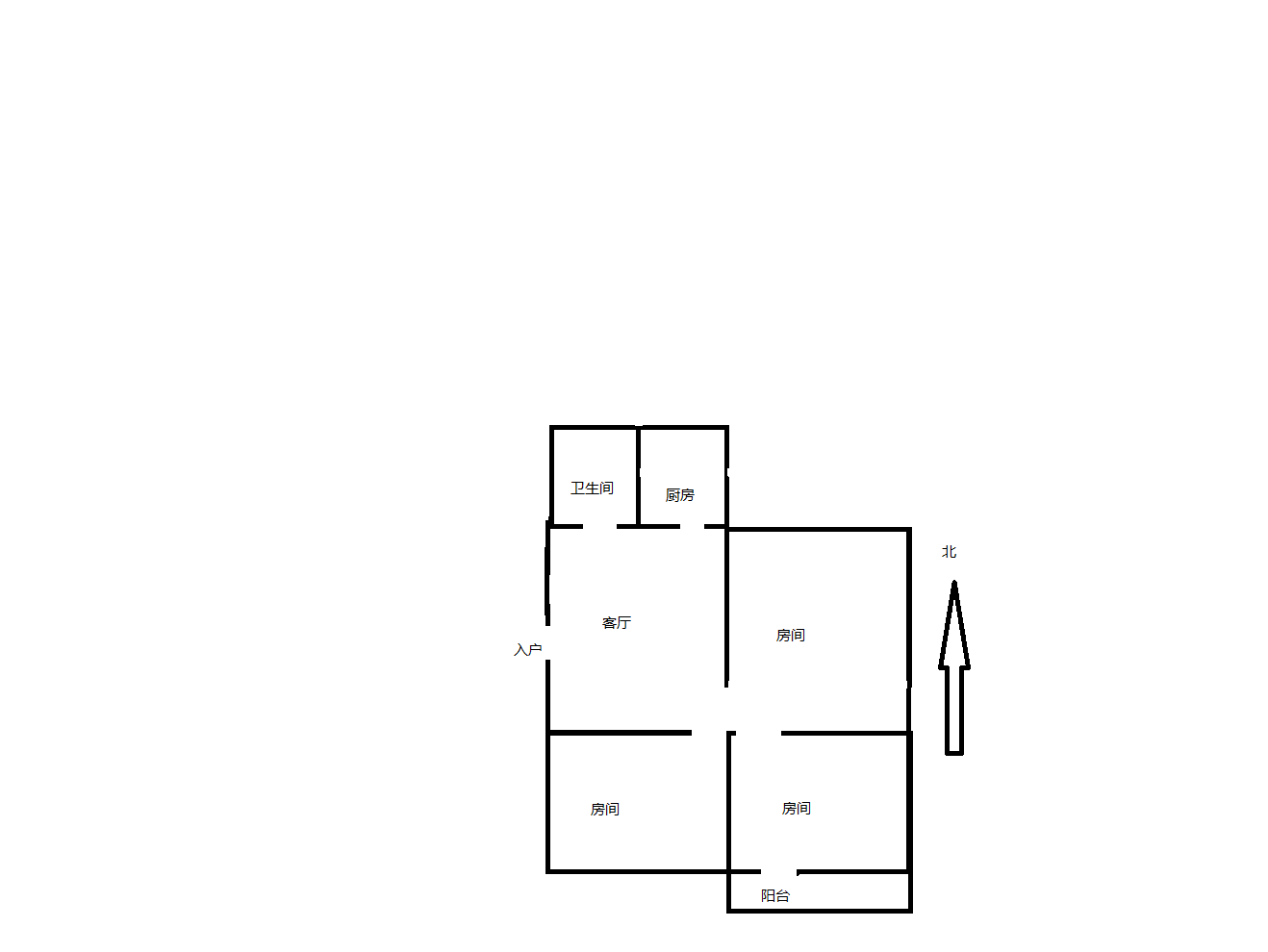 新建路新村（新建花苑） 3室1厅1卫 78.00m&sup2;
