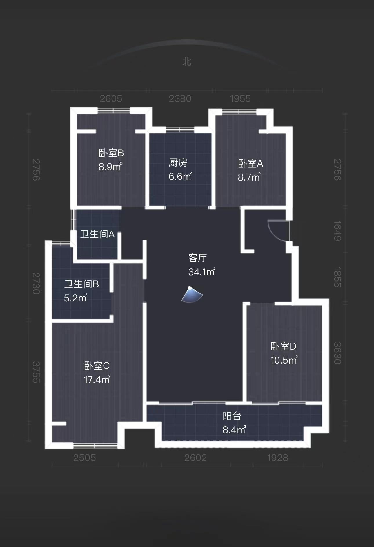 金地繁茂里 4室2厅2卫 118m&sup2;