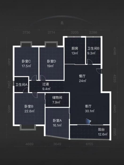 都市华城 4室2厅2卫 200m&sup2;
