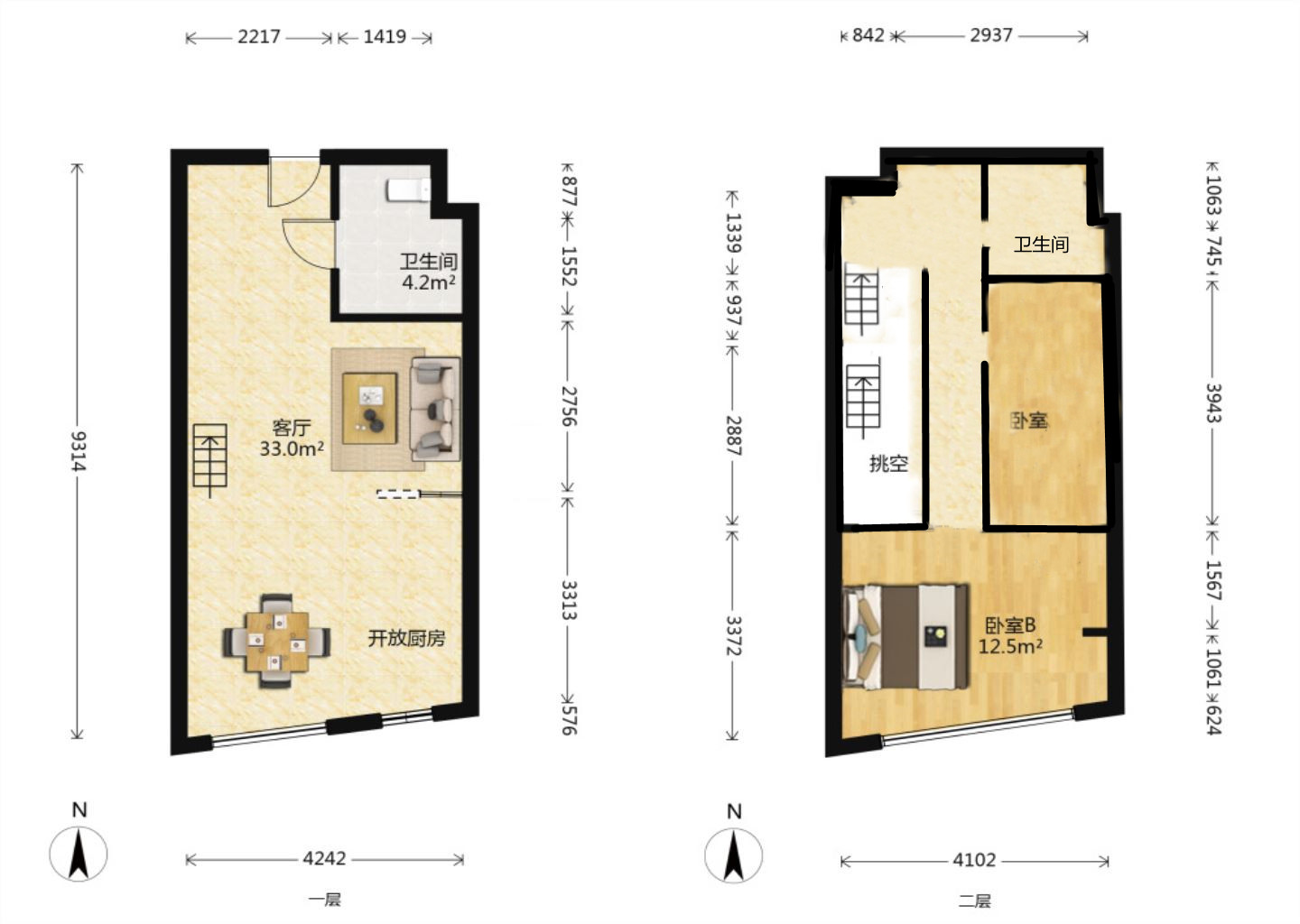 紫阳开心公寓 1室1厅1卫 80m&sup2;