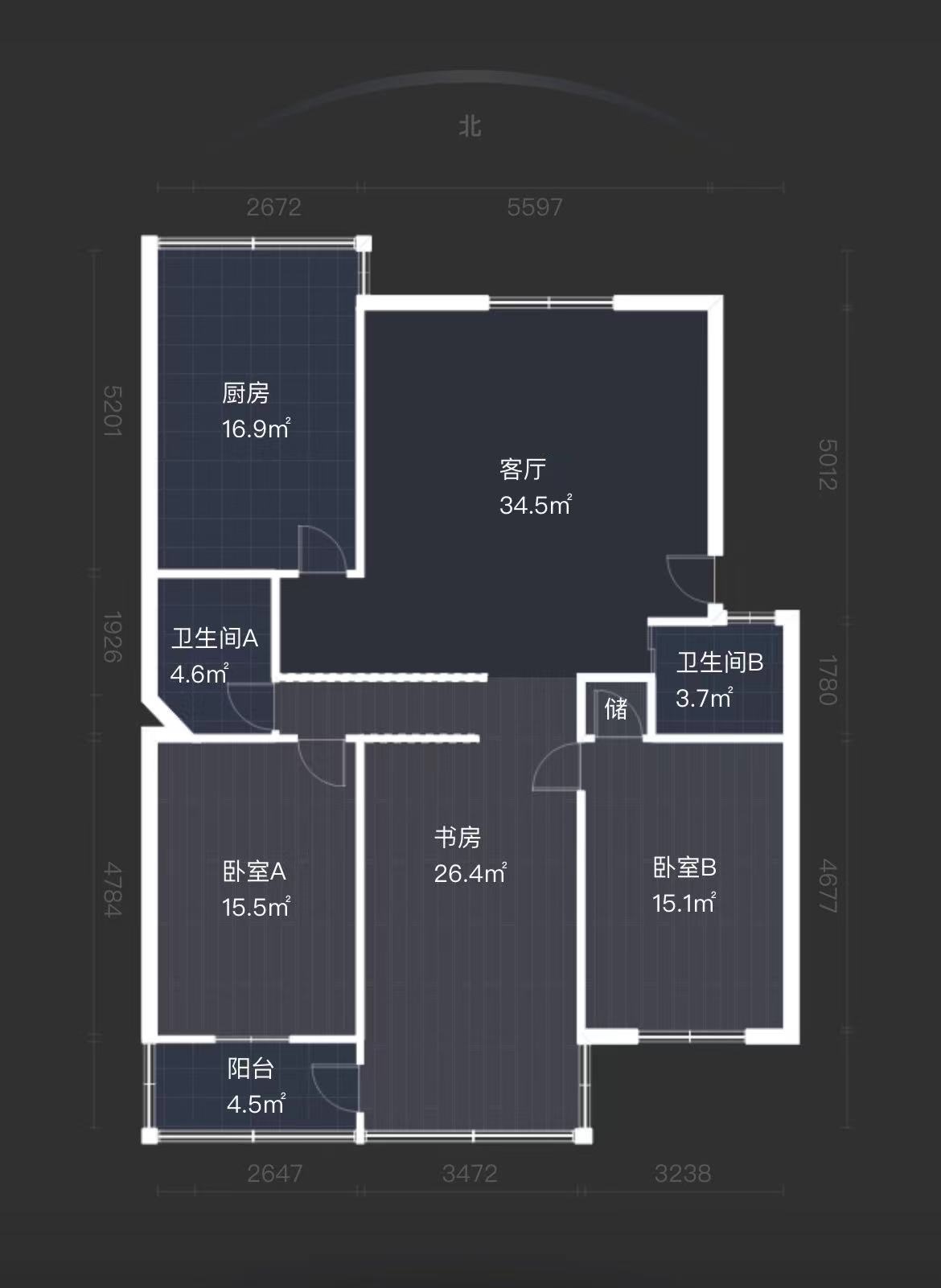 三喜花苑 3室1厅卫 140m&sup2;