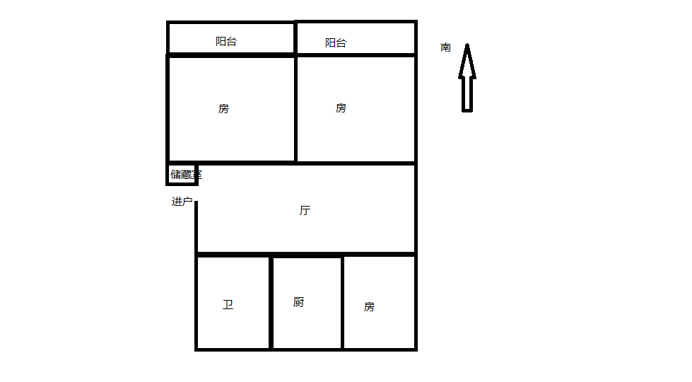 鑫乾花园 3室1厅1卫 98m&sup2;