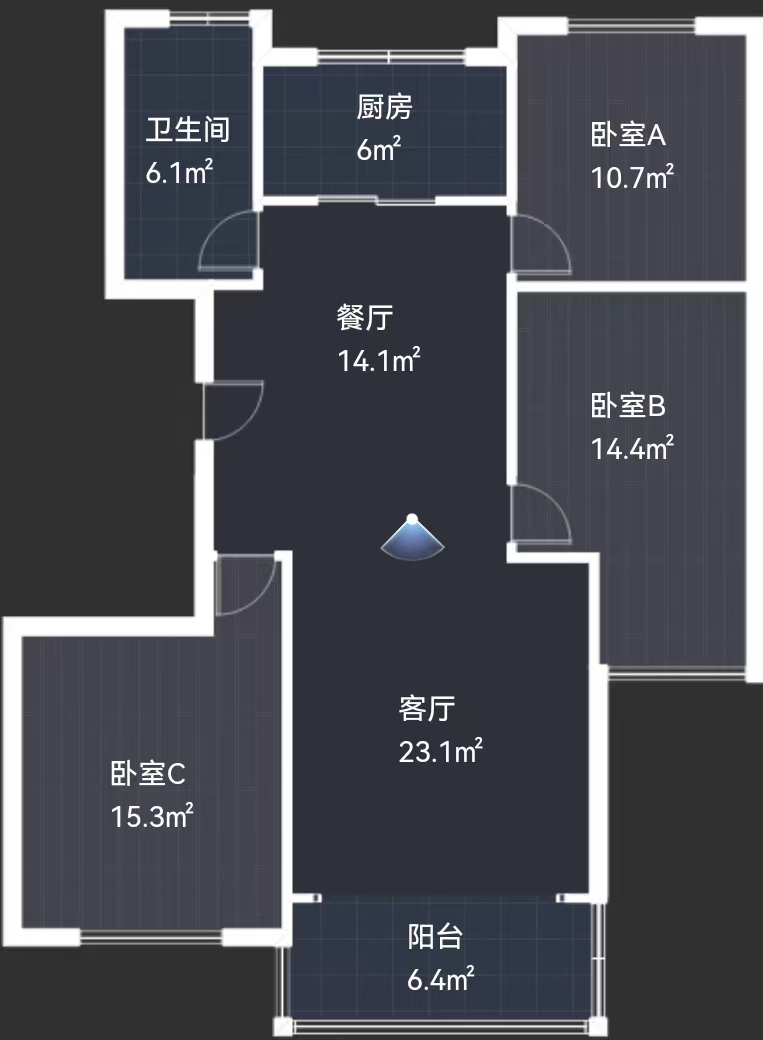 金和家园 3室2厅1卫 120m&sup2;