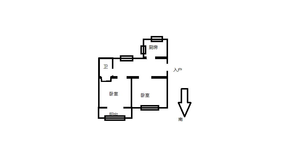 新建路新村（新建花苑） 2室2厅1卫 63.75m&sup2;