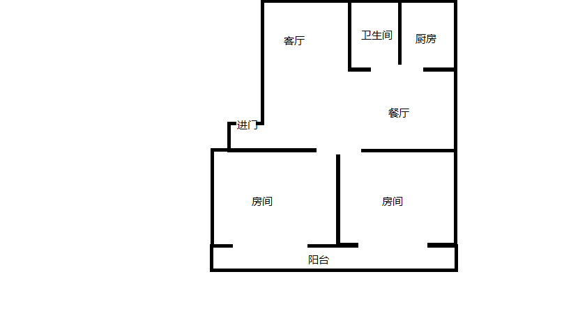 新建路新村（新建花苑） 2室2厅1卫 97.35m&sup2;