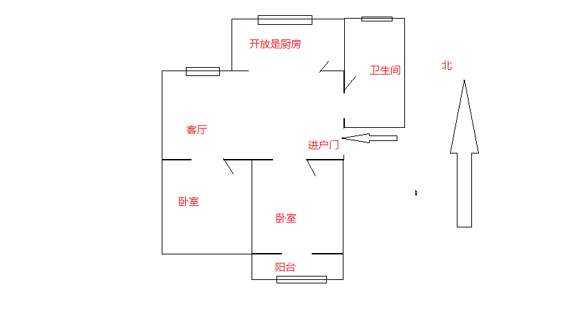 惠泽苑 2室1厅1卫 92.00m&sup2;