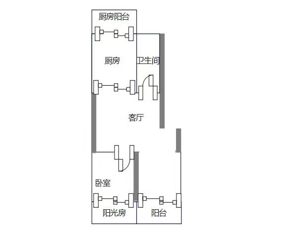 世纪新城 2室1厅1卫 82.00m&sup2;