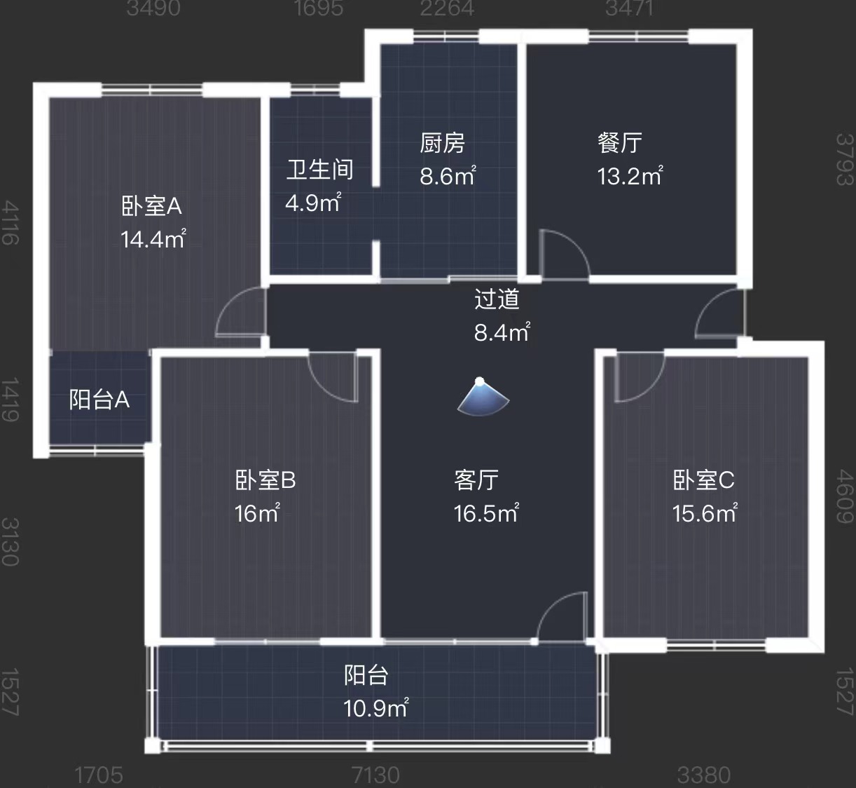 八角亭小区 3室2厅2卫 125.00m&sup2;