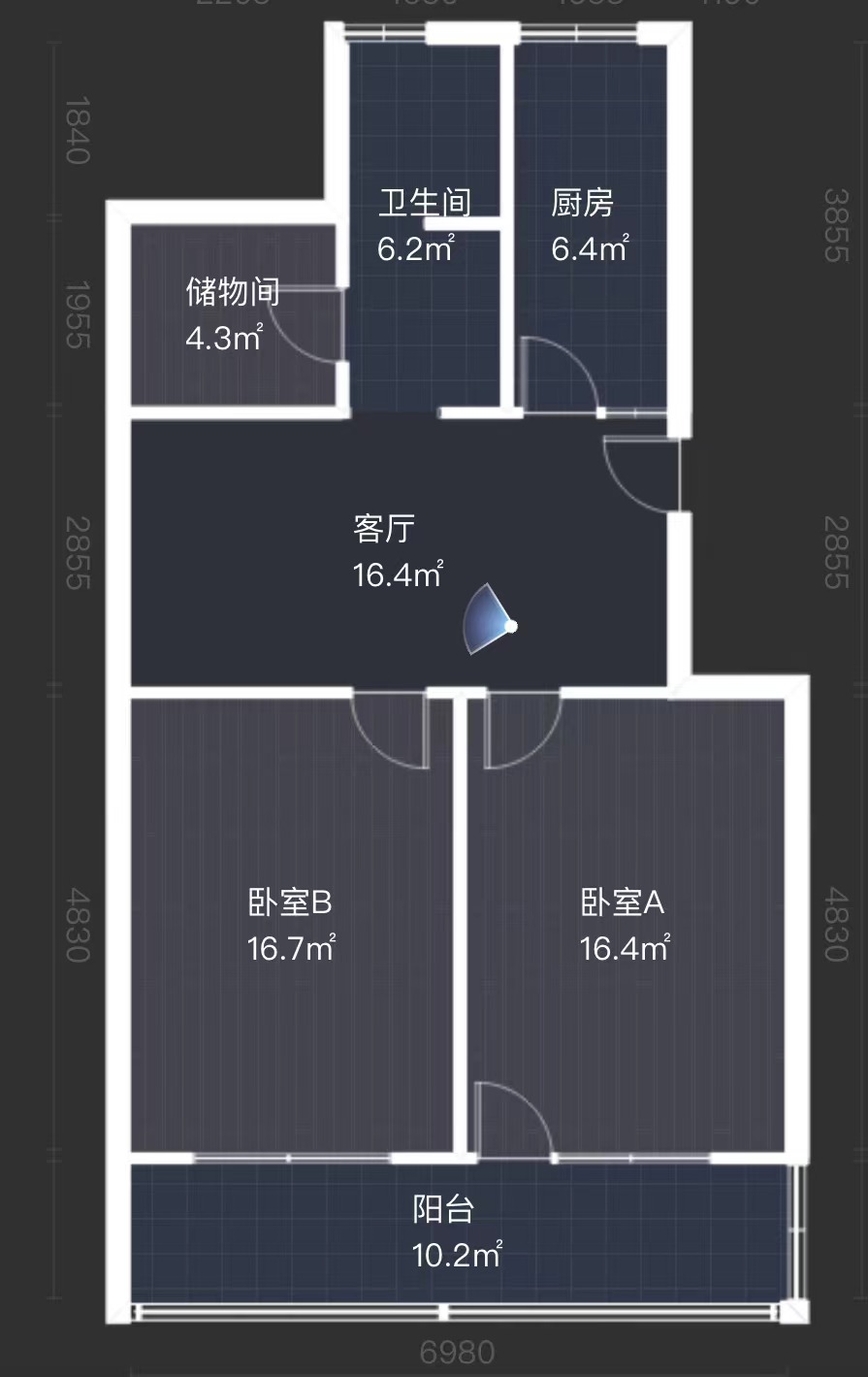 八角亭小区 3室2厅1卫 95.06m²