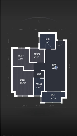 东时区 2室2厅1卫 82.86m&sup2;