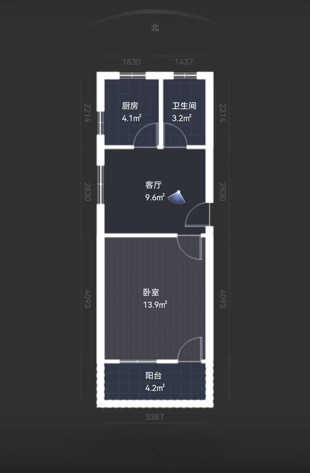 城山家园 1室1厅1卫 56.49m&sup2;