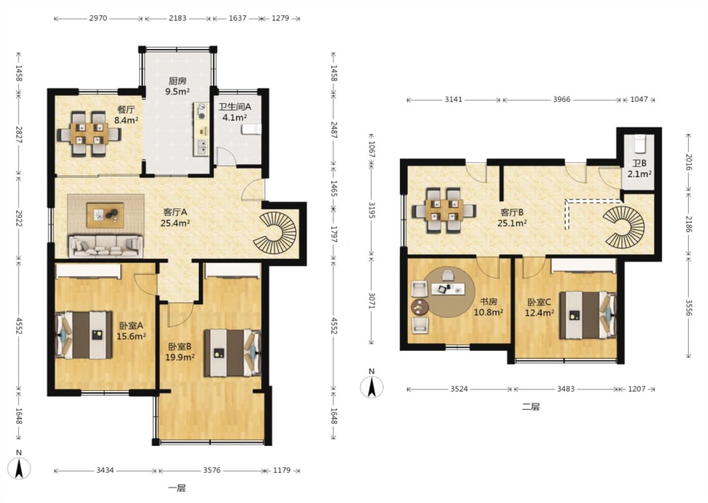 千禧园 3室2厅2卫 92.00m&sup2;