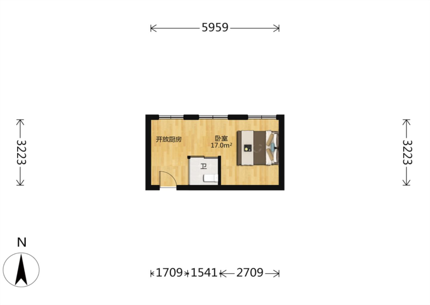 南辰濠郡 1室1厅11卫 45.00m&sup2;