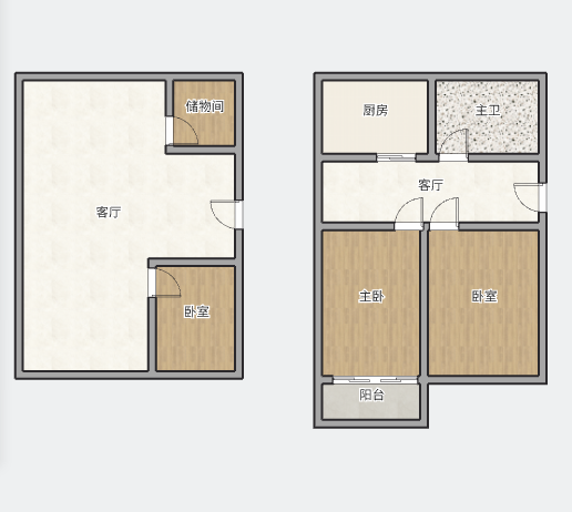 学田北苑 2室1厅1卫 64.00m&sup2;