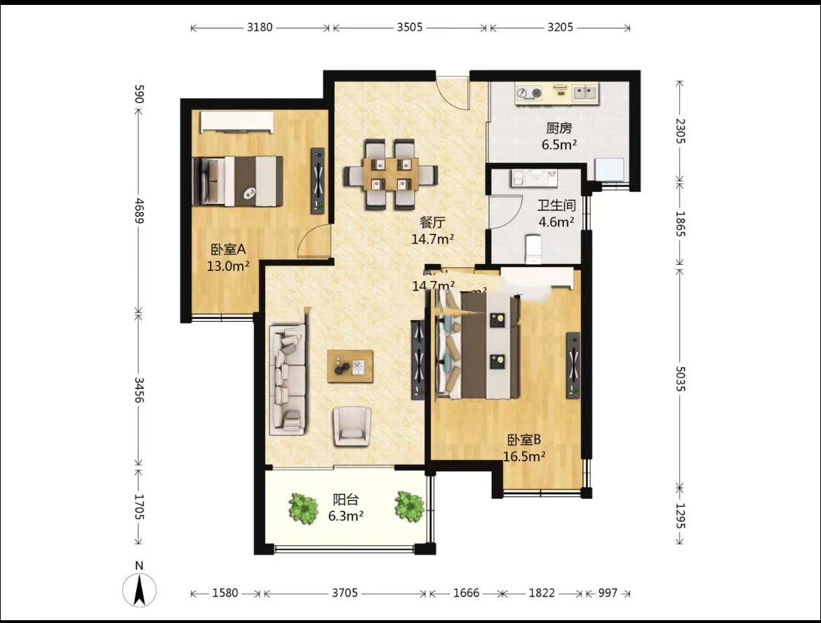 帝奥世伦名郡 1室0厅0卫 95.00m&sup2;