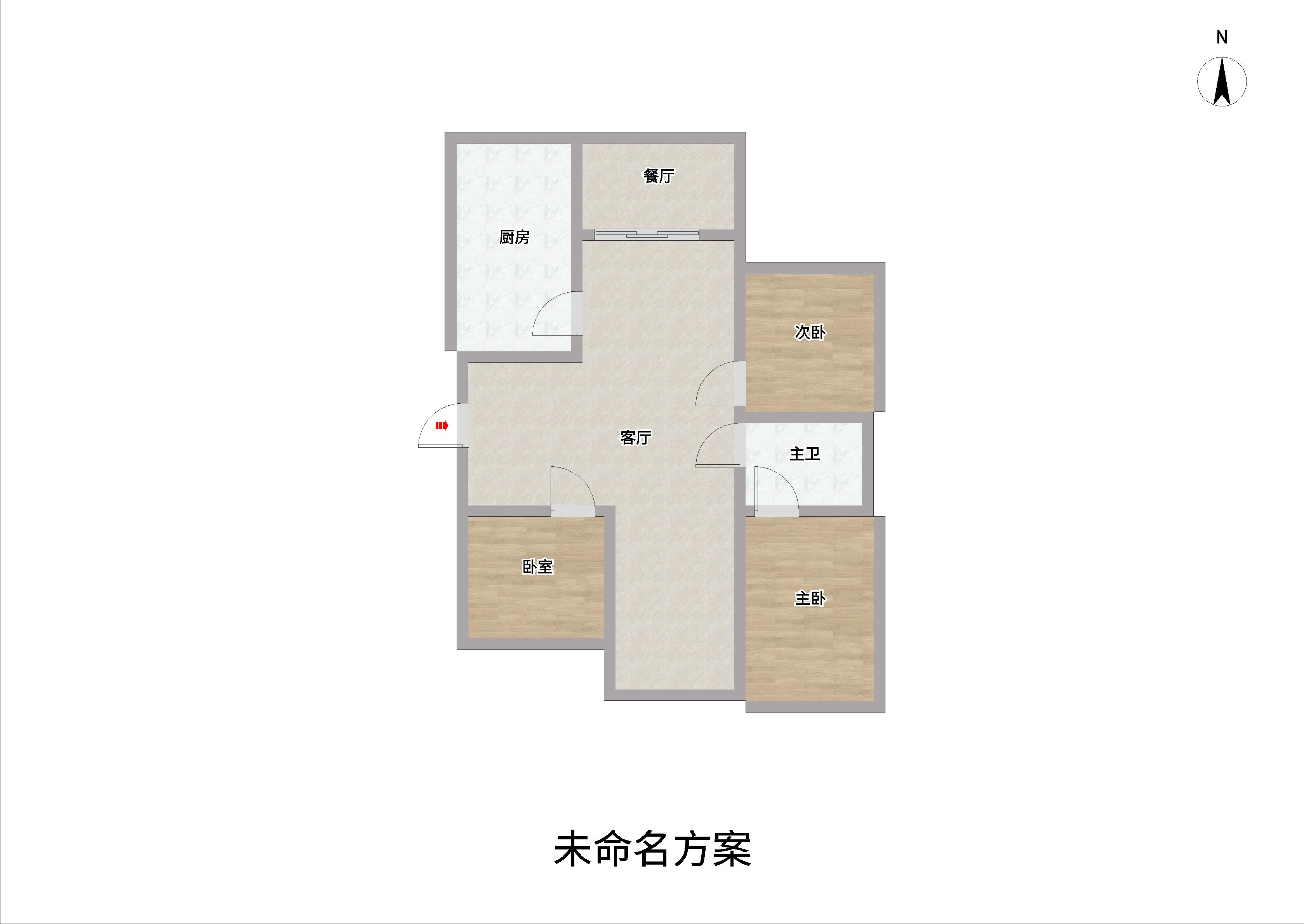 优山美地花园北区 3室2厅2卫 122.00m&sup2;