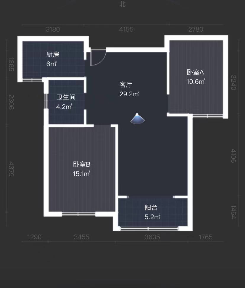 华山花苑六期 2室2厅1卫 91m&sup2;