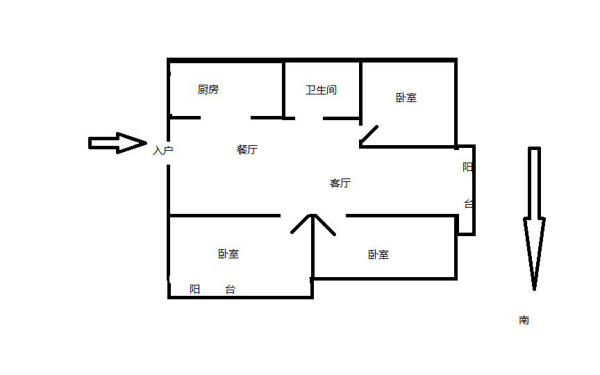 锦安花园 2室1厅1卫 99.00m&sup2;