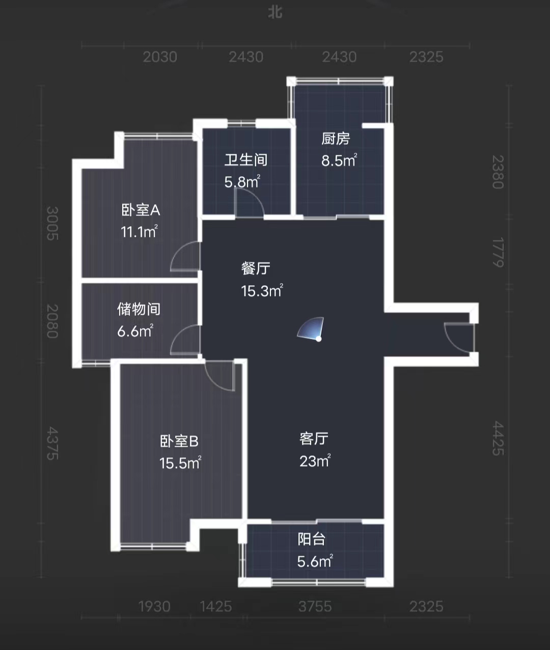 瀚学苑 3室2厅1卫 114.86m&sup2;