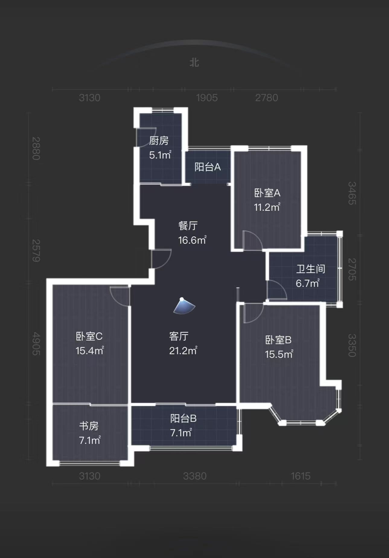 水榭花城 3室2厅1卫 125.00m&sup2;