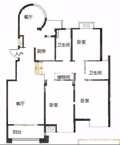 优山美地花园 3室2厅2卫 144m&sup2;