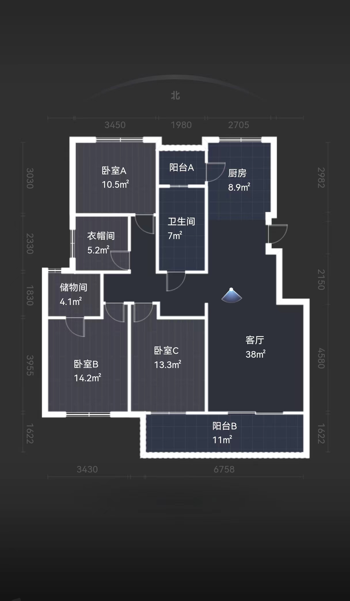 金桥花园 3室2厅1卫 132.00m&sup2;