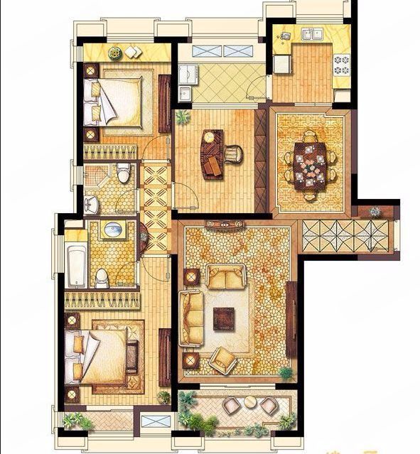 景瑞望府 3室2厅2卫 123m&sup2;