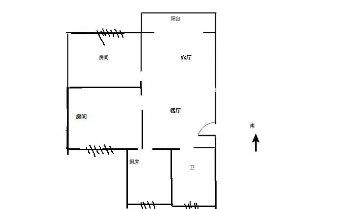 星富花园 2室2厅1卫 99m&sup2;