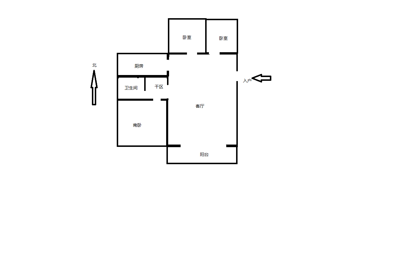 阳光悦城 2室2厅1卫 86.00m&sup2;
