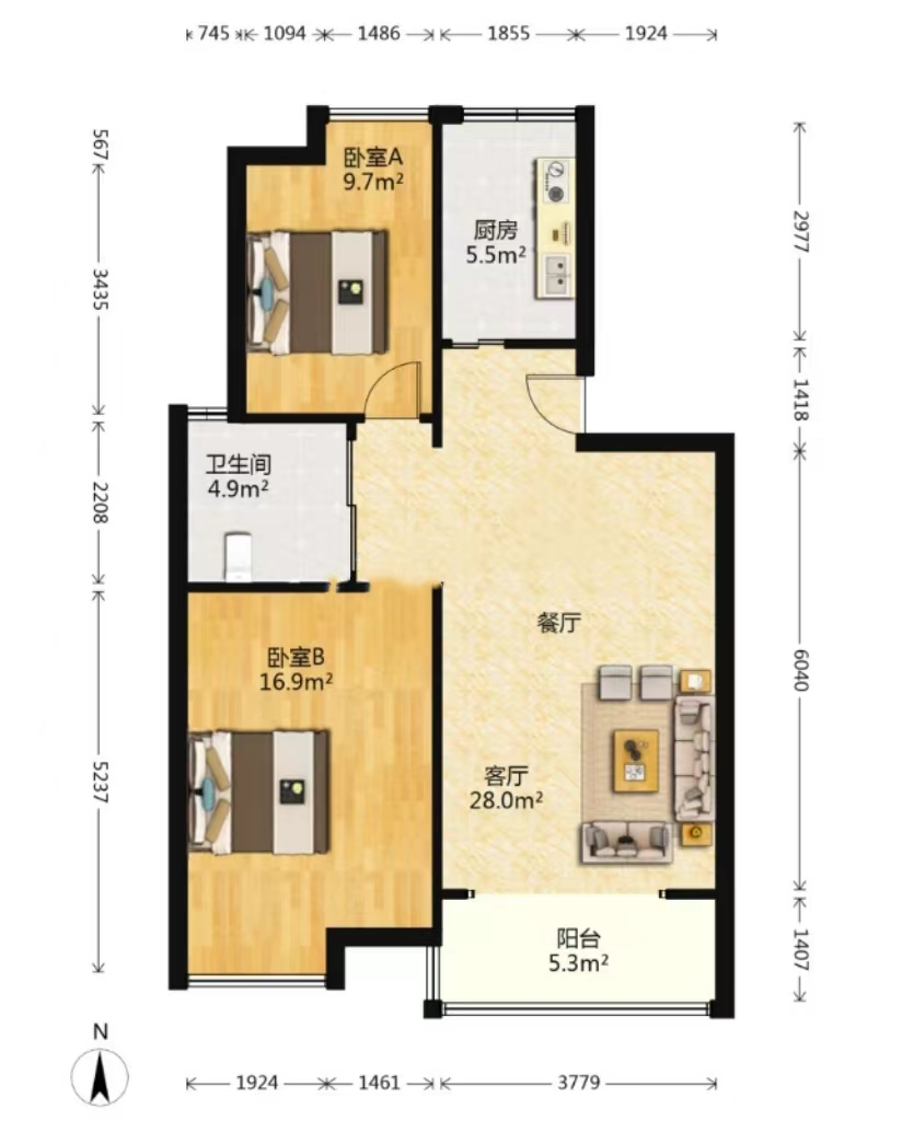 苏建阳光新城 4室2厅2卫 182m&sup2;