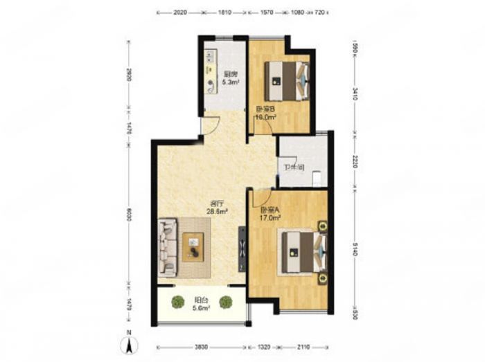 苏建阳光新城 4室2厅2卫 182m&sup2;