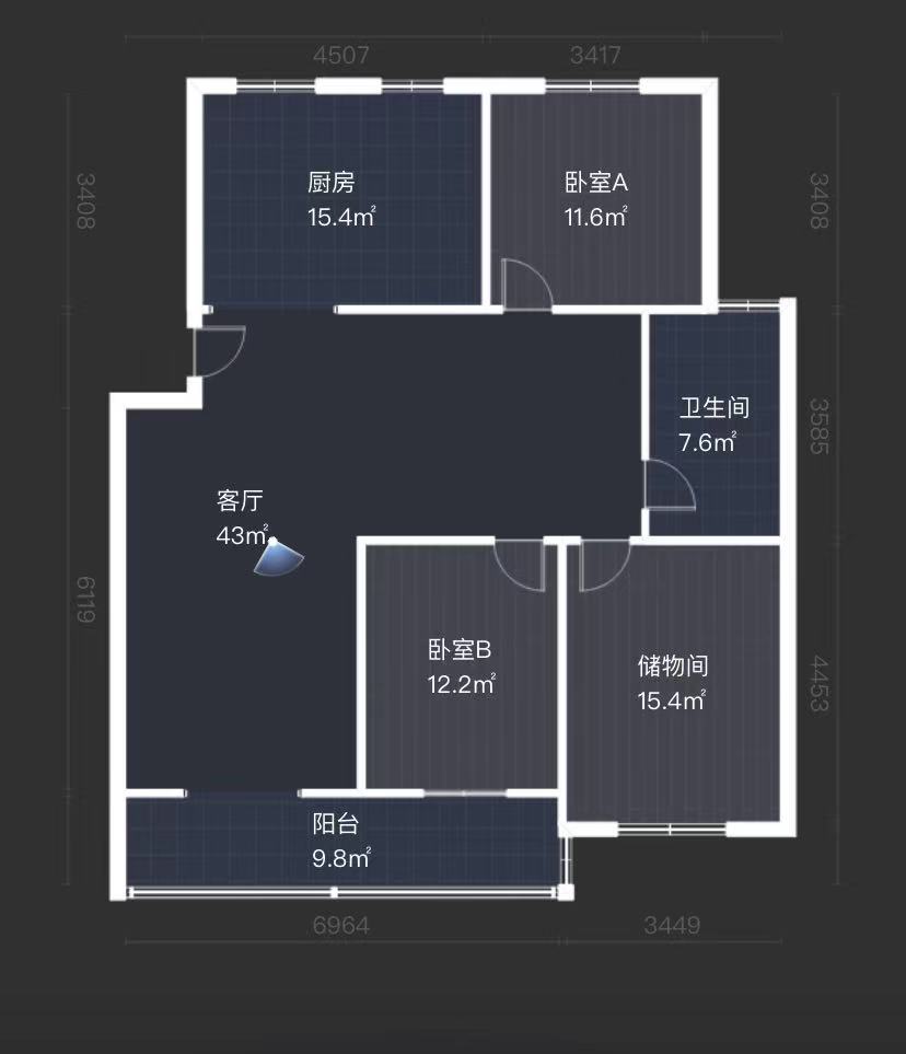 华山花苑四期 4室2厅1卫 109m&sup2;