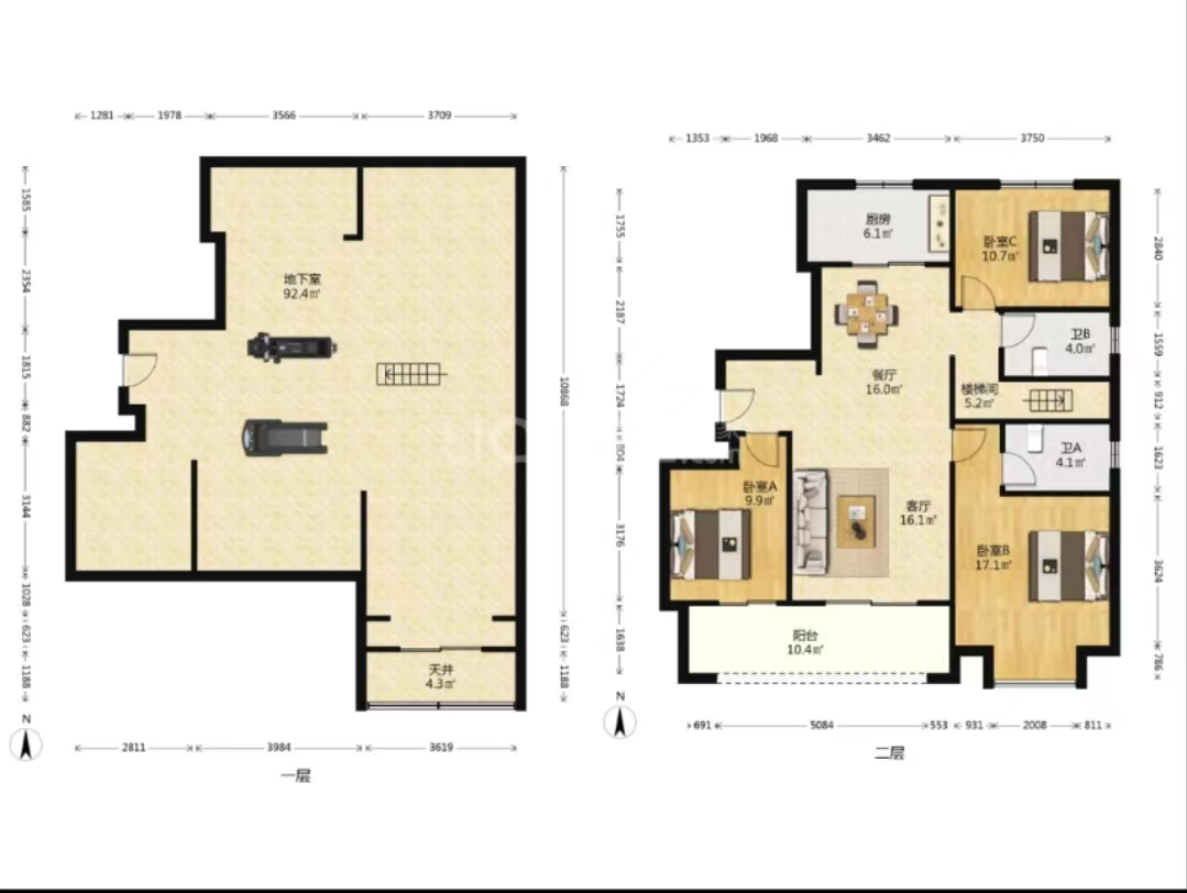 中海上东区 3室2厅2卫 127m&sup2;